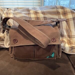 Roxy Brown Canvas Crossbody Computer Bag